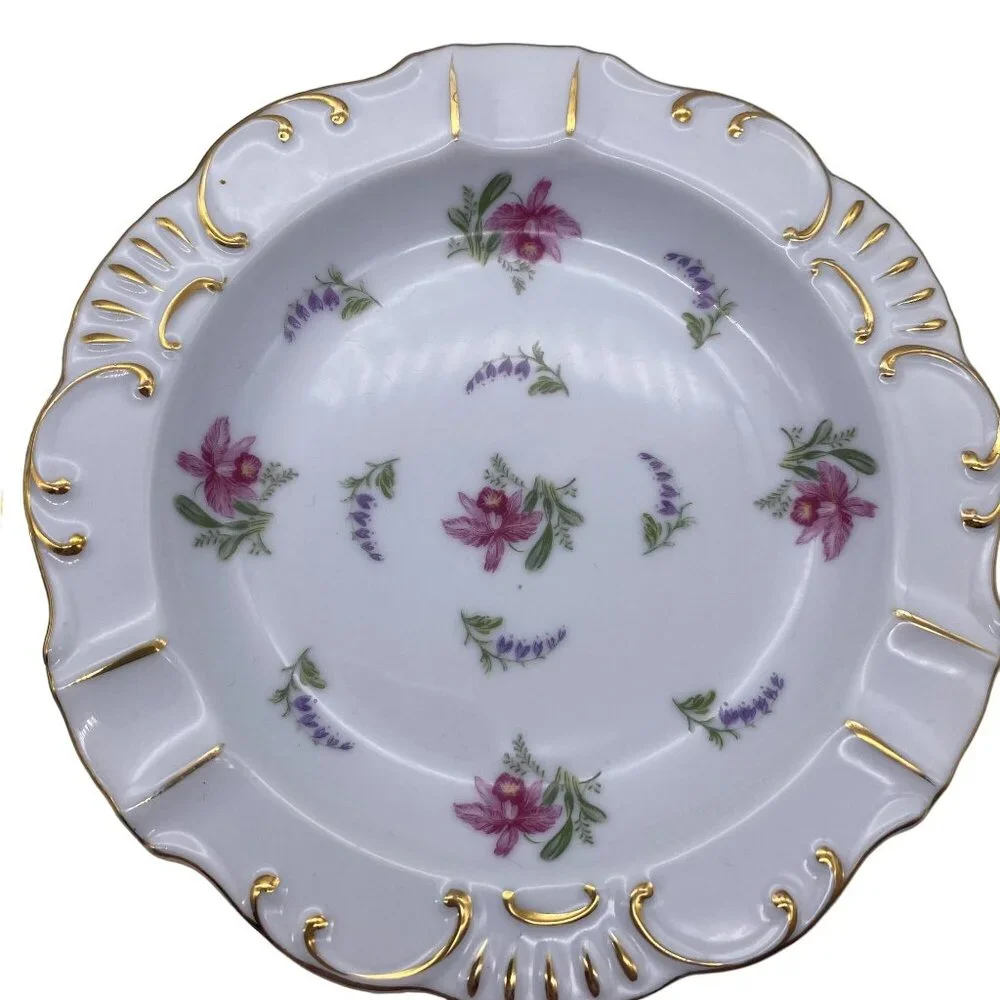 Vintage Shabby Chic floral hand‎ painted plates Japan Cream tea decor chintz